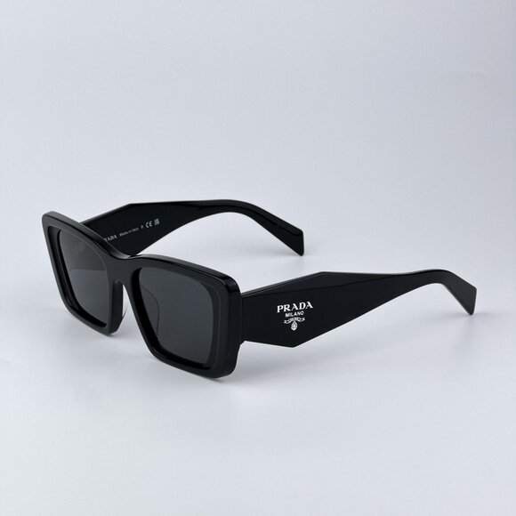 Prada PR08YSF 1AB5S0 Men BRAND NEW Sunglasses Black Grey Cat Eye - Picture 1 of 11